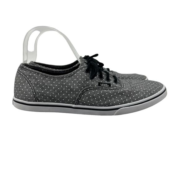 Vans Womens 10 Sneakers Grey Polka Dot Canvas Lo Pro Skateboarding Shoes - Picture 1 of 12